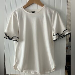 Ann Taylor Short Sleeve Blouse with Sleeve Detail